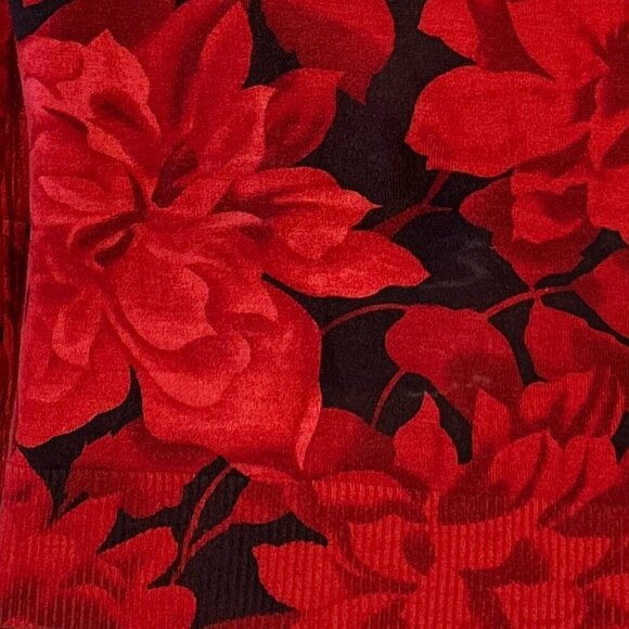 WR SZXL Fur Collar (Removable) Red/ Black Floral cardigan Chic Whimdigoth Formal - Picture 7 of 10